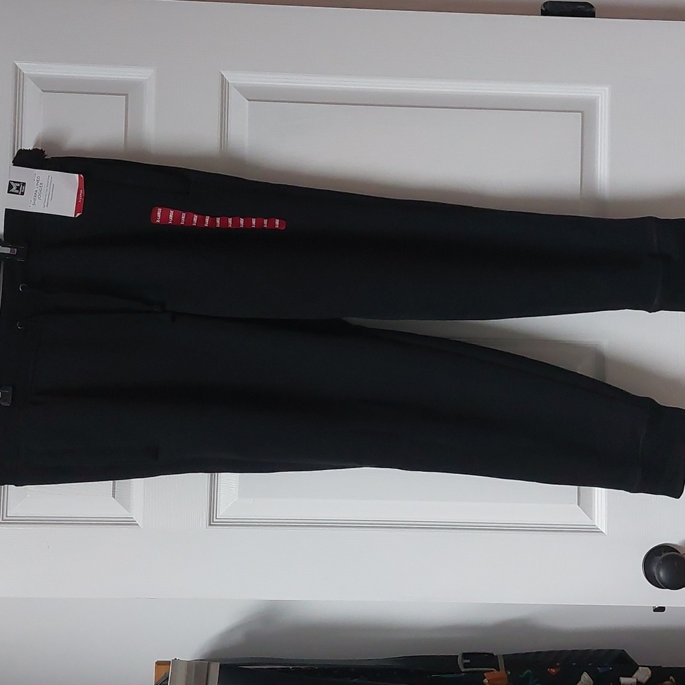 Black Sherpa Lined Jogger Pants With Deep Pockets